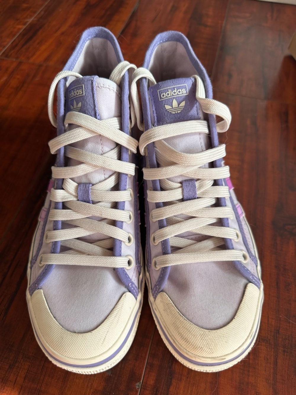 adidas Nizza Lavender Canvas High-Back Sneakers. Size 6.5